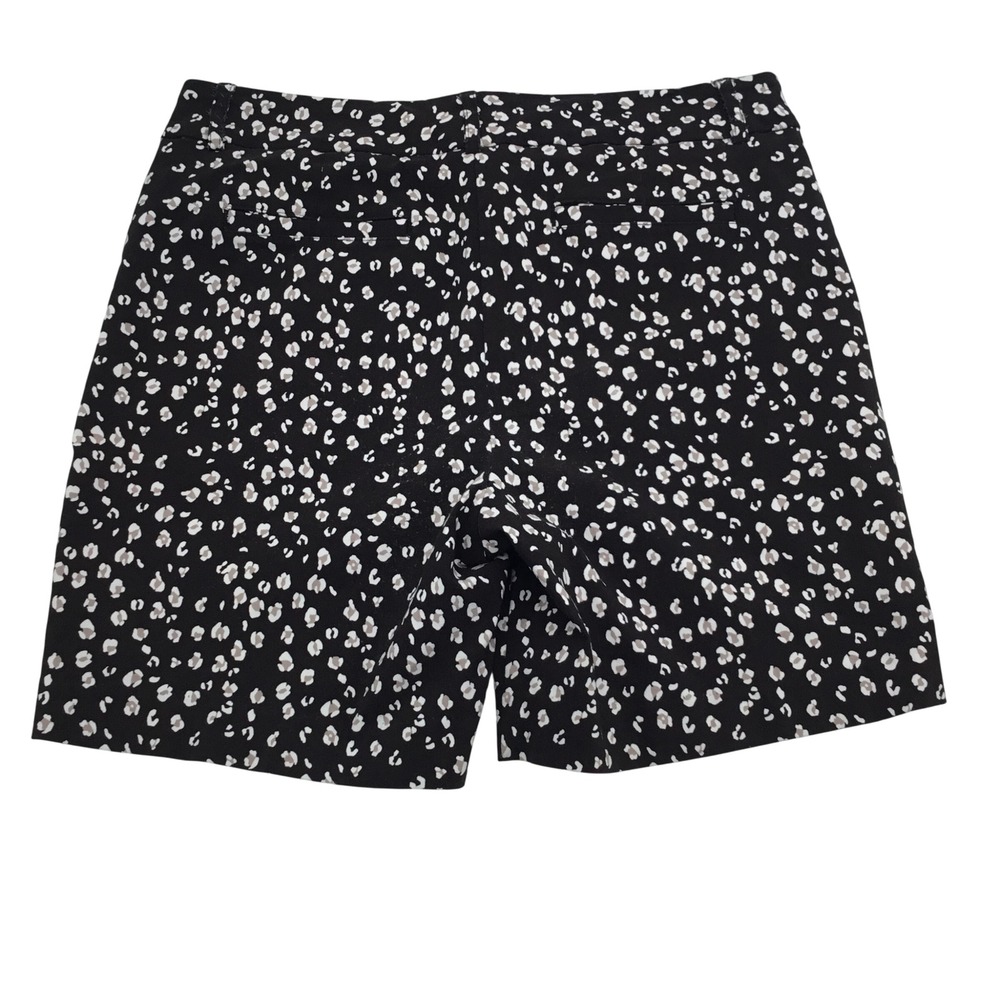 Van Heusen‎ Womens Stretch Shorts Black White Animal Print Size 8S Short
